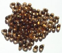 100 4x6mm Transparent Smoke Topaz Drop Beads